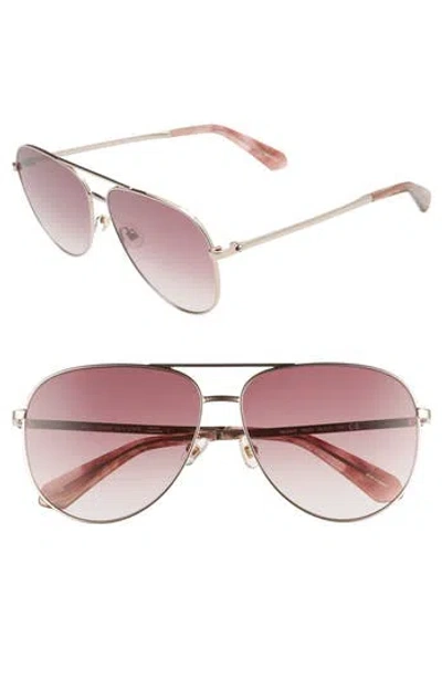 Kate Spade New York Isla 61mm Aviator Sunglasses In Pink/pink