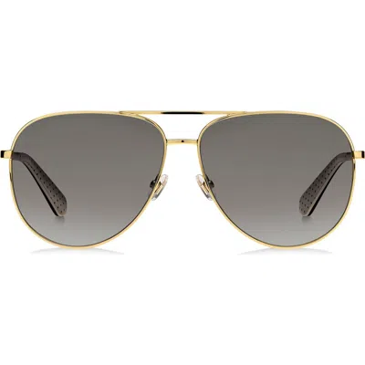 Kate Spade New York Isla 61mm Polarized Gradient Aviator Sunglasses In Black