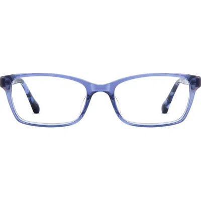 Kate Spade New York Jackeline 52mm Rectangular Optical Glasses In Blue