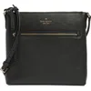 Kate Spade New York Jackson Top Zip Leather Crossbody Bag In Black/black