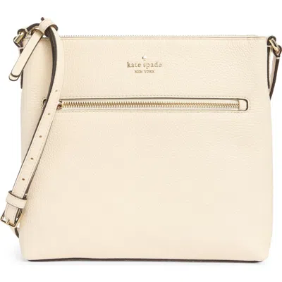 Kate Spade New York Jackson Top Zip Leather Crossbody Bag In Parchment