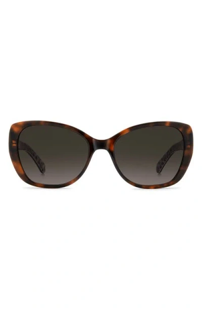Kate Spade New York Jalisa 56mm Gradient Butterfly Sunglasses In Havana/brown Sf