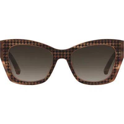 Kate Spade New York Jayda 53mm Gradient Cat Eye Sunglasses In Brown Pattern/brown Sf