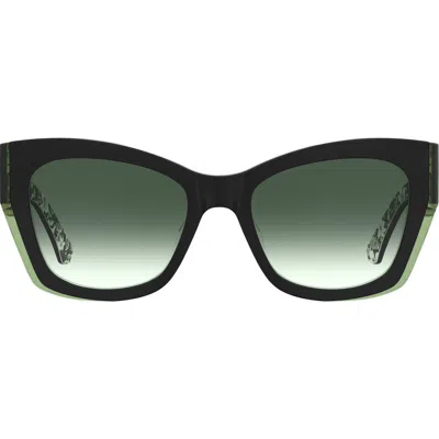 Kate Spade New York Jayda 53mm Gradient Cat Eye Sunglasses In Green/green Shaded