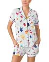 Kate Spade New York Jersey Boxer Pajama Set In Blue/wht
