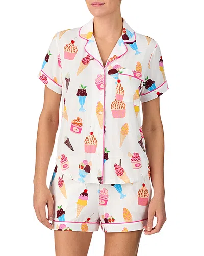 Kate Spade New York Jersey Boxer Pajama Set In Ivory Print