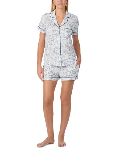 Kate Spade New York Jersey Short Sleeve Boxer Pajama Set In Blue
