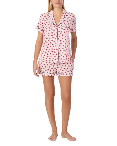Kate Spade New York Jersey Short Sleeve Boxer Pajama Set In Pink