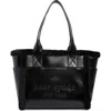 Kate Spade New York Jett Faux Shearling Trim Tote Bag In Black