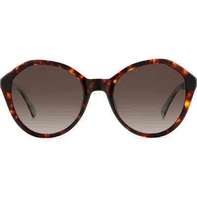Kate Spade New York Jezebel 54mm Gradient Round Sunglasses In Havana/brown Gradient