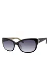Kate Spade New York Johanna Rectangular Sunglasses, 53mm In Black/purple Gradient