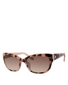 Kate Spade New York Johanna Rectangular Sunglasses, 53mm In Pink/brown Gradient