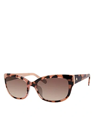 Kate Spade New York Johanna Rectangular Sunglasses, 53mm In Pink/brown Gradient