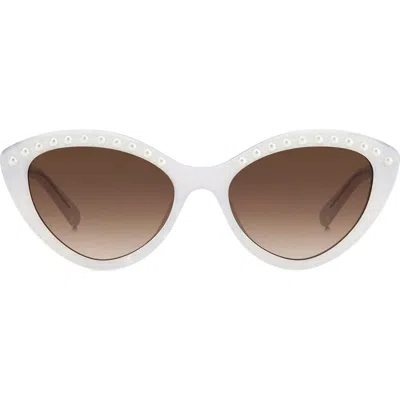 Kate Spade New York Junigspear 55mm Gradient Cat Eye Sunglasses In White