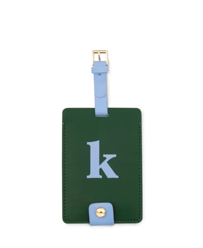 Kate Spade New York Just Mine Initial Luggage Tag, K In Green