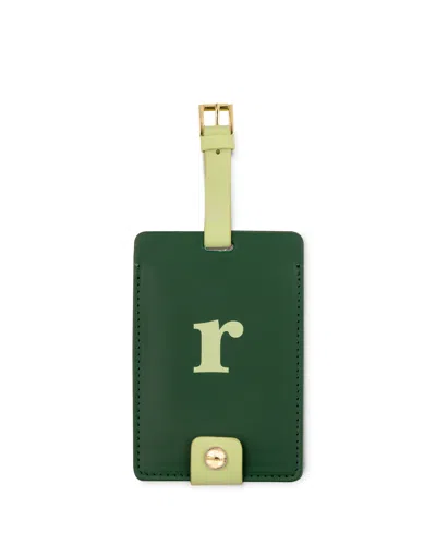Kate Spade New York Just Mine Initial Luggage Tag, R In Green