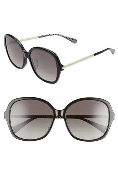 Kate Spade New York Kaiya 57mm Round Sunglasses In Black