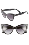 Kate Spade New York Karina 56mm Cat Eye Sunglasses In Black/dark Grey Sf