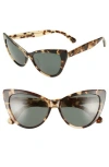 Kate Spade New York Karina 56mm Cat Eye Sunglasses In Havana/green