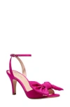 Kate Spade Gloria Satin Bow Ankle-strap Pumps In Magenta Crush