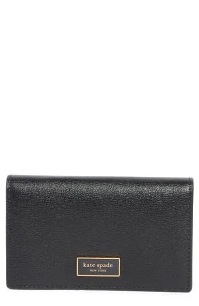 Kate Spade New York Katy Textured Leather Bifold Wallet In Black