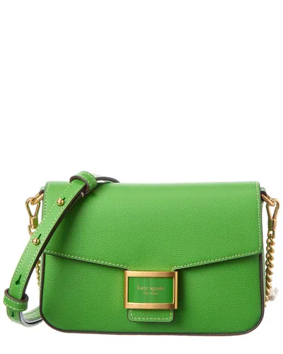 Kate Spade New York Katy Textured Leather Flap Chain Crossbody In Green