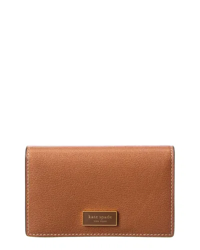 Kate Spade New York Katy Textured Leather Small Bifold Snap Wallet In Brown