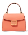 Kate Spade New York Katy Textured Leather Small Top Handle Bag In Melon Ball