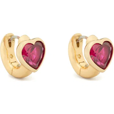 KATE SPADE KATE SPADE NEW YORK KEEP SPARKLING ASSCHER CUT HUGGIE HOOP EARRINGS