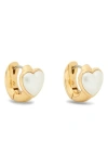 Kate Spade New York Keep Sparkling Heart Huggie Hoop Earrings In Multi