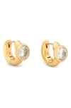 Kate Spade New York Keep Sparkling Huggie Hoop Earrings In Clear/gold.