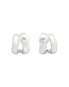 Kate Spade New York Keep Sparkling Imitation Pearl Double Huggie Hoop Earrings In Silver