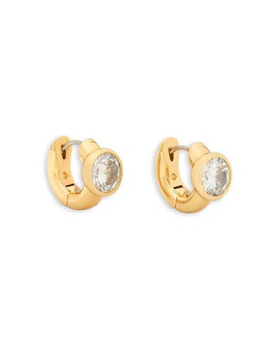 KATE SPADE KATE SPADE NEW YORK KEEP SPARKLING ROUND STONE HUGGIE HOOP EARRINGS