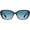 Kate Spade New York Kenzie 53mm Rectangle Sunglasses In Blue/dark Fuschia Ms
