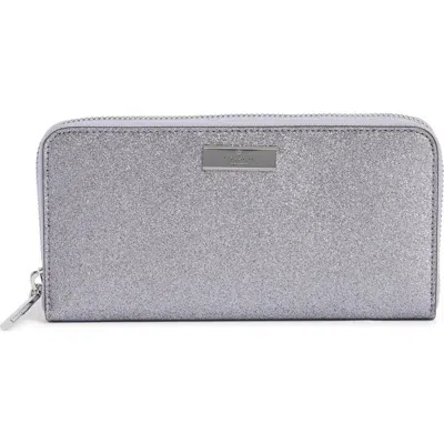 Kate Spade New York Kenzie Glitter Zip Wallet In Gray