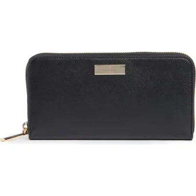 Kate Spade New York Kenzie Patent Leather Zip Wallet In Black