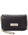Kate Spade New York Kenzie Patent Saffiano Pvc Card Case Crossbody In Black