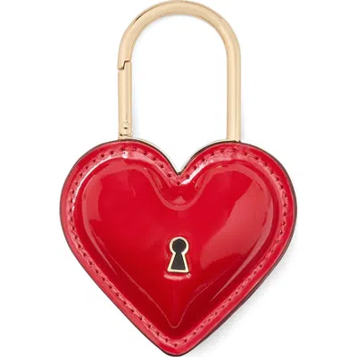 Kate Spade New York Key To My Heart Patent Leather Bag Charm In Red