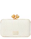 Kate Spade New York Kisslock Clutch Woven Small Clutch In White