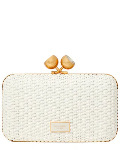 Kate Spade New York Kisslock Clutch Woven Small Clutch In White