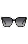 Kate Spade New York Kiya 56mm Gradient Square Sunglasses In Black White/grey Polar