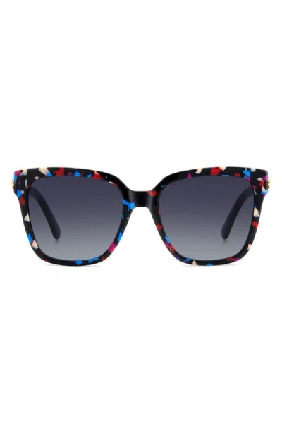 Kate Spade New York Kiya 56mm Gradient Square Sunglasses In Pattern Black/dark Grey