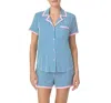 Kate Spade New York Knit Boxer Pajama Set In Blue Stripe