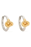 Kate Spade New York Knot Huggie Hoop Earrings In Silver Gold