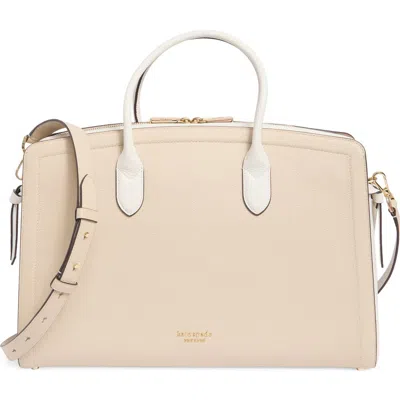 Kate Spade New York Knott Colorblocked Pebbled Leather Tote In Neutral