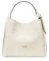 Kate Spade New York Knott Croc-embossed Leather Medium Crossbody Tote In Neutral