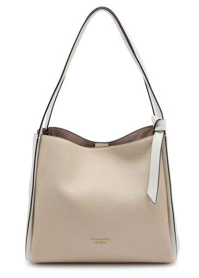 Kate Spade New York Knott Large Colour-blocked Leather Shoulder Bag In Brown