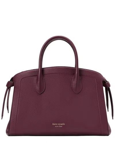 Kate Spade New York Knott Large Zip-top Leather Satchel In Burgundy