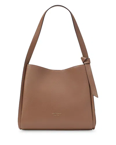 Kate Spade New York Knott Pebbled Leather Large Shoulder Bag In Warm Acorn