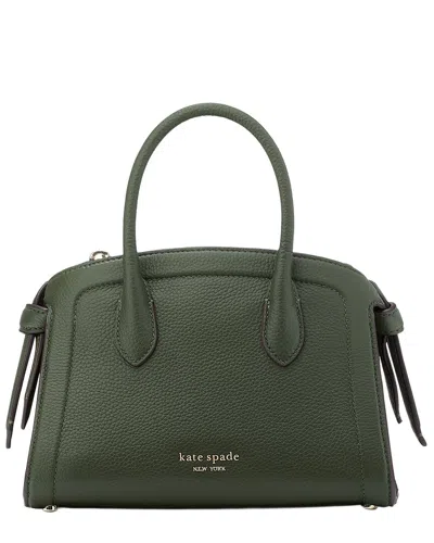 Kate Spade New York Knott Mini Zip-top Leather Satchel In Green
